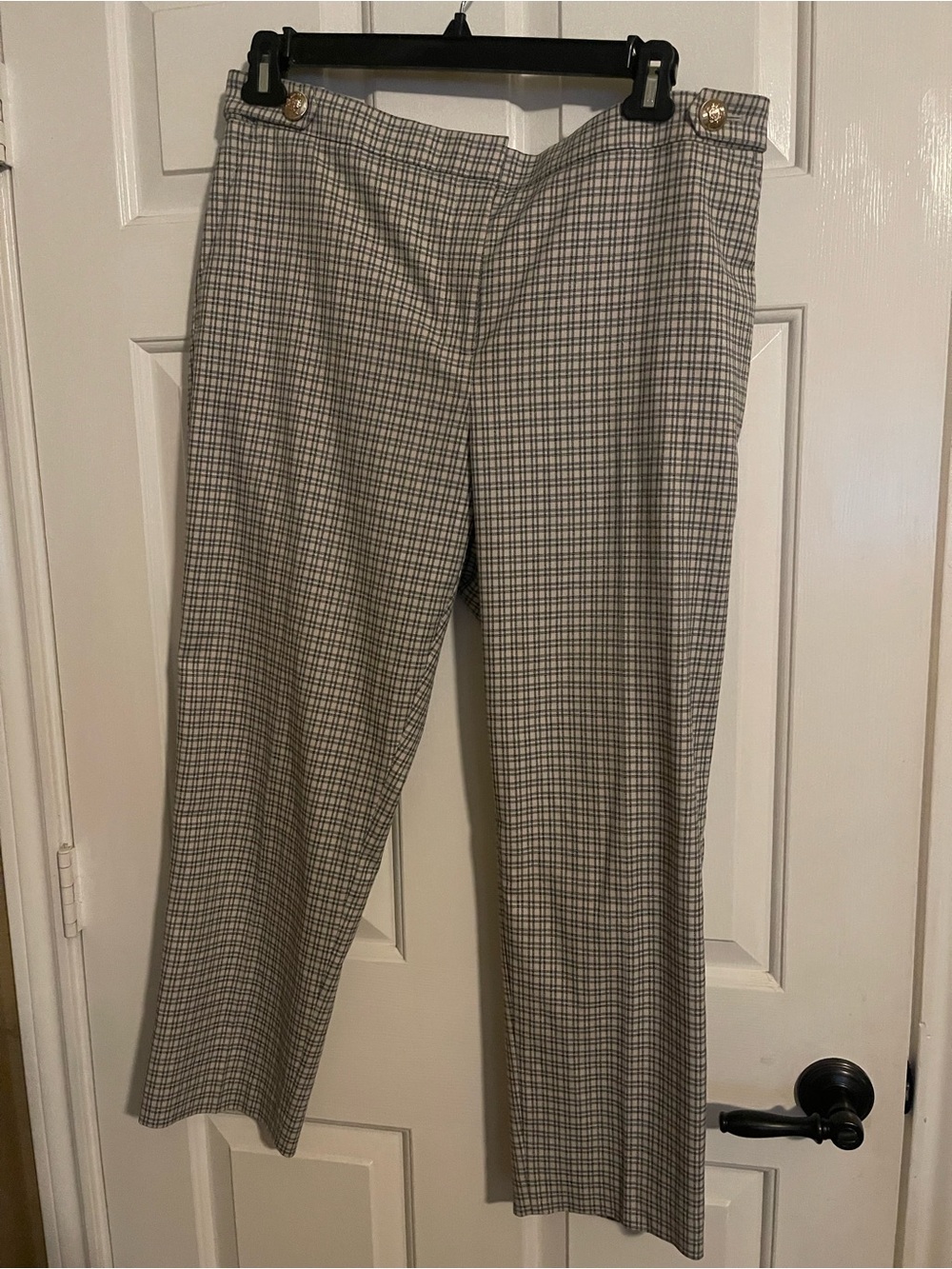 Ann Taylor Black and Cream Checkered Pants